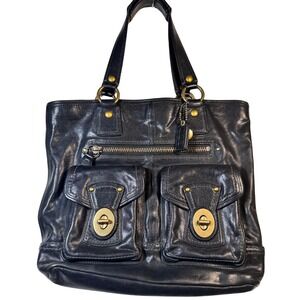 COACH XL Gigi 65th Anniversary Legacy Leather Tote Black amazing Condition 11131